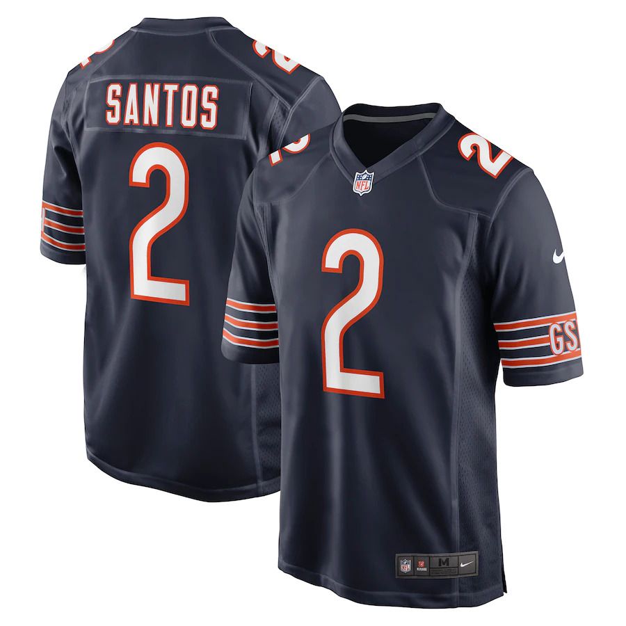 Men Chicago Bears #2 Cairo Santos Nike Navy Game NFL Jersey